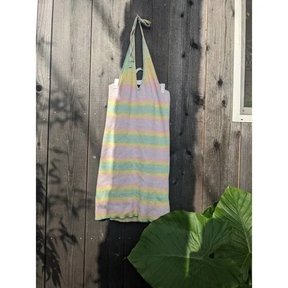 wild fable | Dresses | Pastel Rainbow Cotton Candy Sweater Halter Beach  Dress | Poshmark